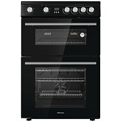 Hisense HDE3211BBUK 60cm Double Oven Electric Cooker with Ceramic Hob - Black