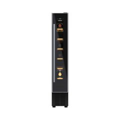 Hoover HWCB15UK 15 Cm Wine Cooler, 7 Bottles, Black With Slim Stainless Steel Frame