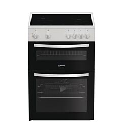 INDESIT ITE6VMW 60cm Electric Twin Cooker with Ceramic Hob - White