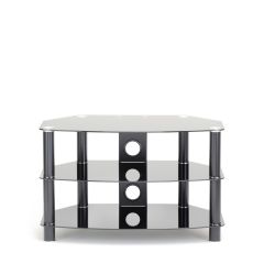 TTAP C3031050BB Vantage TV Stand Stylish Tubular Design TV Stand With Toughened Glass Top And Shelve