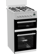 Beko EDG507W 50cm Twin Cavity Gas Cooker with Gas Hob - White