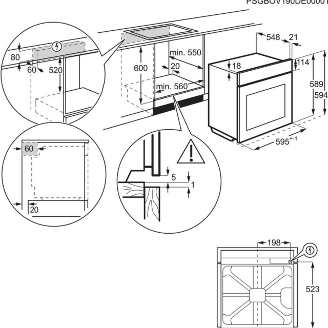 AEG BEX33501EM 59.4cm Built-In Electric Oven Steel