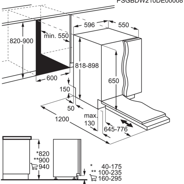 AEG FSB54907Z Integrated Dishwasher - 14 Place Settings, AirDry & MaxiFlex