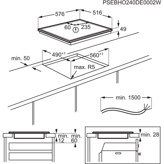 AEG TN64IA00XB 57.6cm Induction Hob