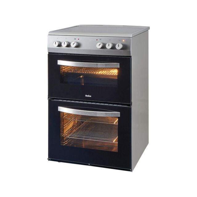 Amica Afc602ss 60 Cm Electric Ceramic Cooker - Black & Stainless Steel