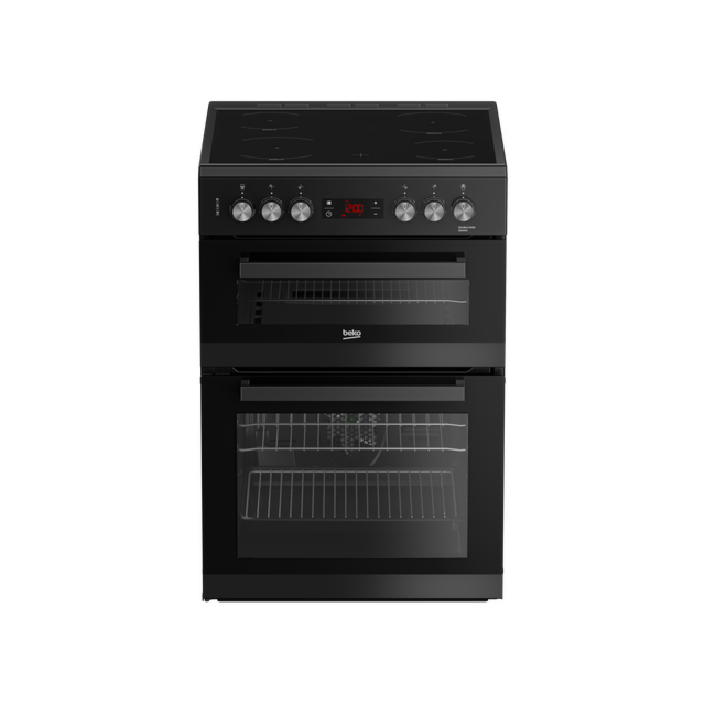 Beko EDC634K 60cm Double Oven Electric Cooker with Ceramic Hob - Black