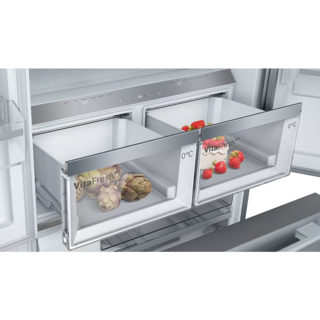 Bosch KFF96PIEP Series 8 French Door American Style Fridge Freezer - Inox