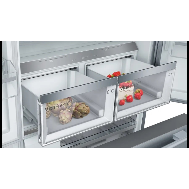 Bosch KFF96PIEP Series 8 French Door American Style Fridge Freezer - Inox