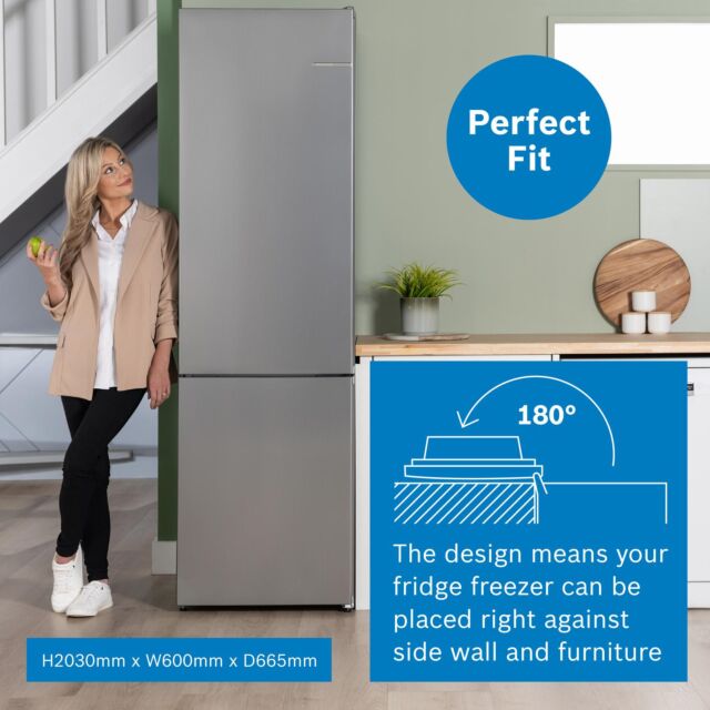 Bosch KGN392LDFG 60cm 70/30 Fridge Freezer - Inox