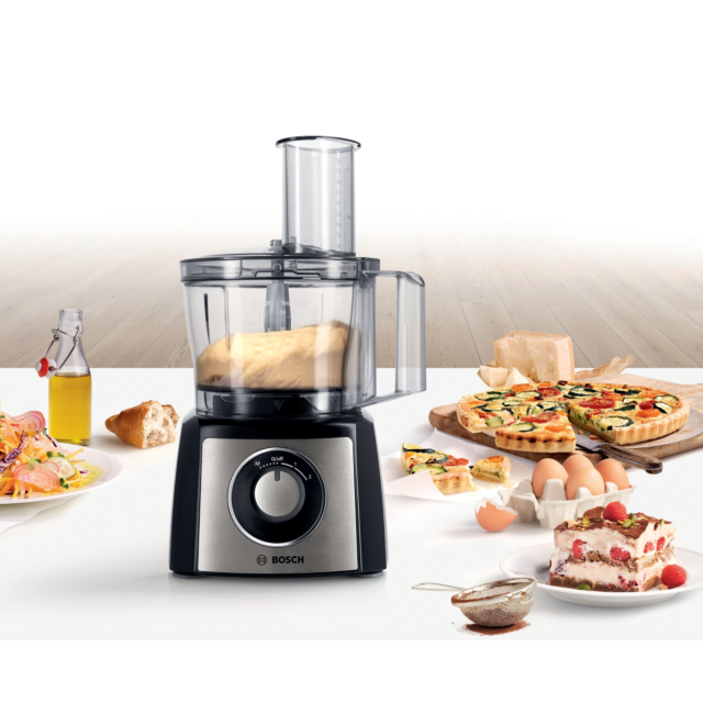 Bosch MCM3501MGB MultiTalent 3 Compact 800W Food Processor - Black + Stainless Steel
