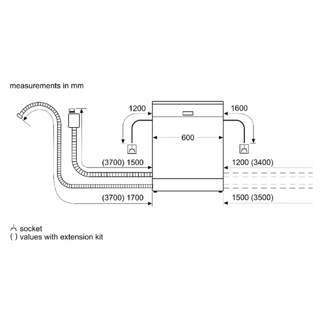 Bosch SMD6YCX01G WiFi Dishwasher 14 Place Settings