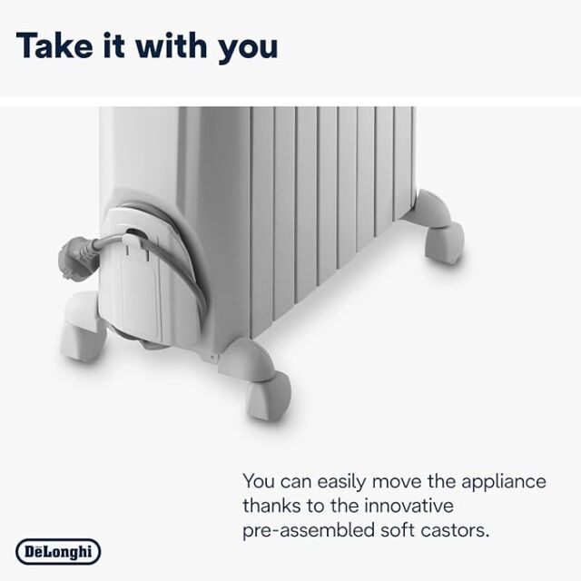 DELONGHI TRD40820T 2kw Dragon 3 Oil Filled Radiator With Timer