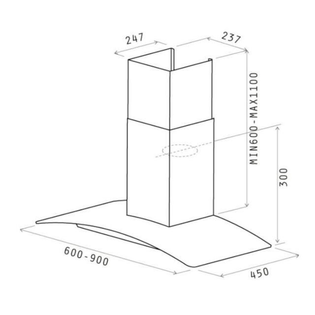 ELICA CIRCUS60 Elica 60Cm Circus Chimney Hood Stainless Steel