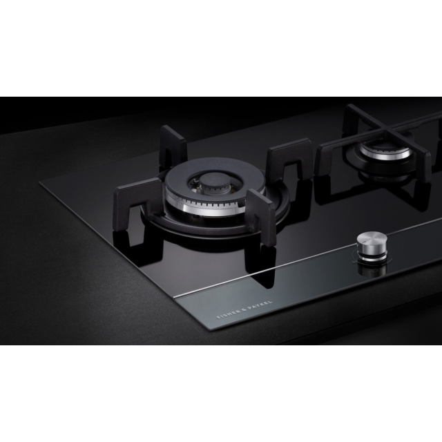 Fisher & Paykel 90cm Black Glass Gas Hob with 3 Burners
