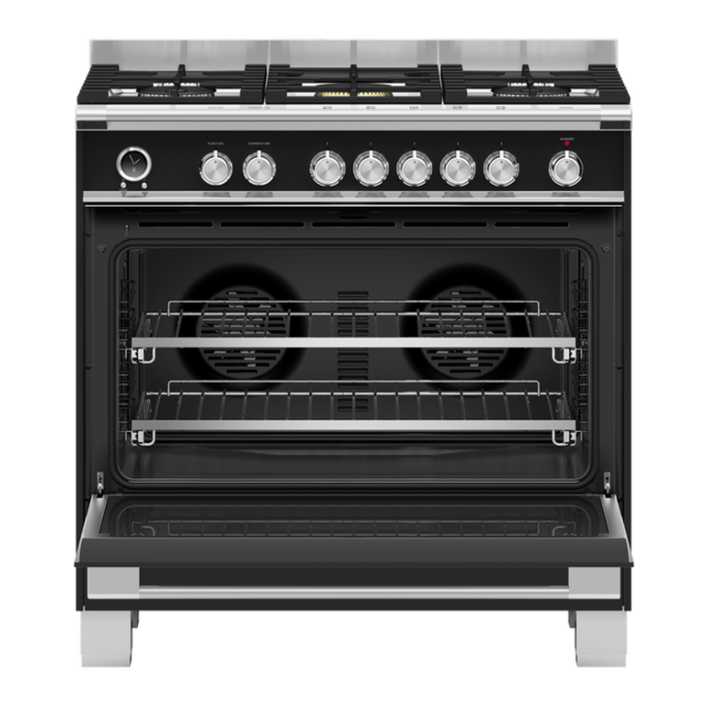 Fisher & Paykel 90cm Dual Fuel Cooker in Black Finish