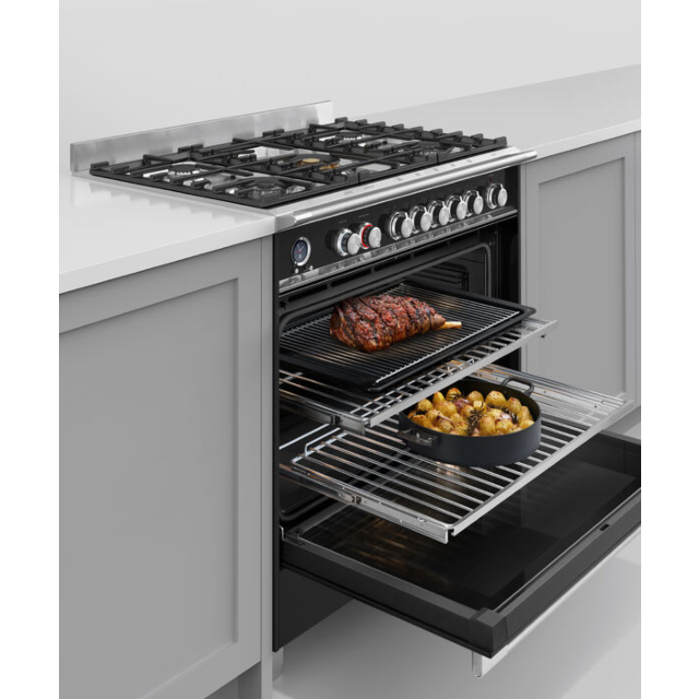 Fisher & Paykel 90cm Dual Fuel Cooker in Black Finish