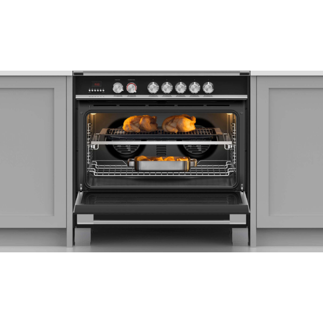 Fisher & Paykel 90cm Induction Pyrolytic Cooker - Black