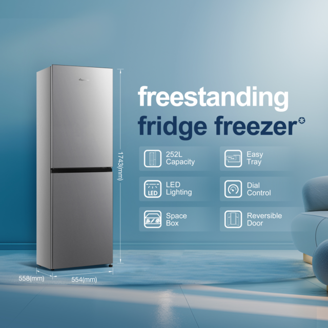 Fridgemaster MC55240ES 50/50 Silver Fridge Freezer