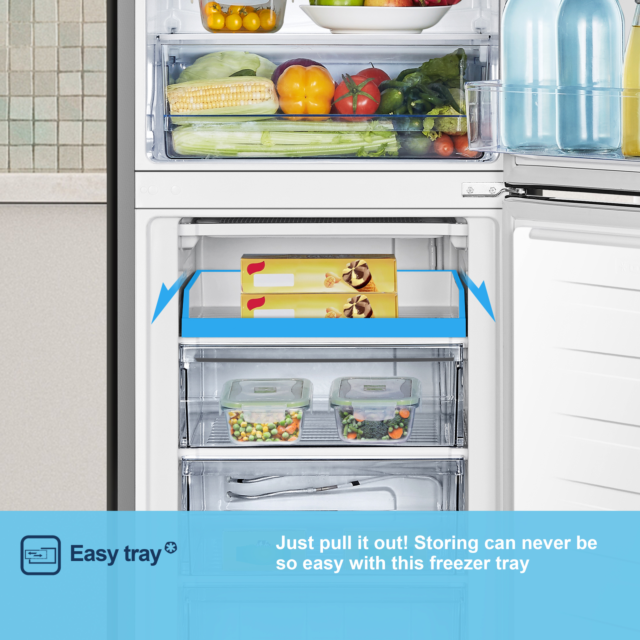 Fridgemaster MC55240ES 50/50 Silver Fridge Freezer