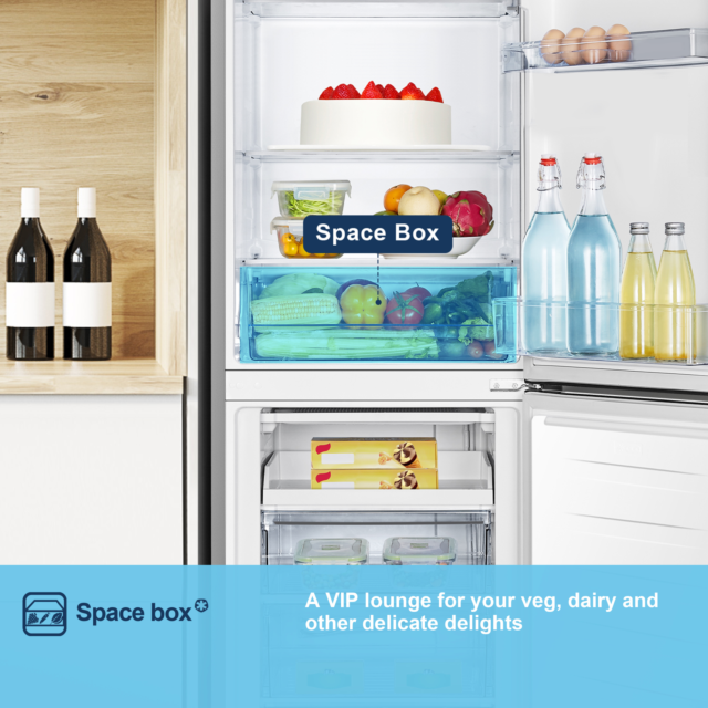 Fridgemaster MC55240ES 50/50 Silver Fridge Freezer