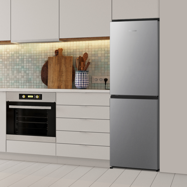 Fridgemaster MC55240ES 50/50 Silver Fridge Freezer