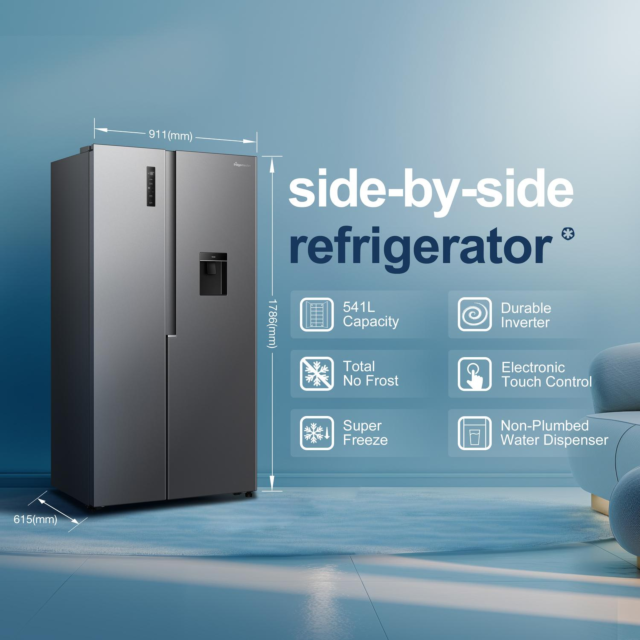 Fridgemaster MS91558DES 541L 60/40 Silver Fridge Freezer