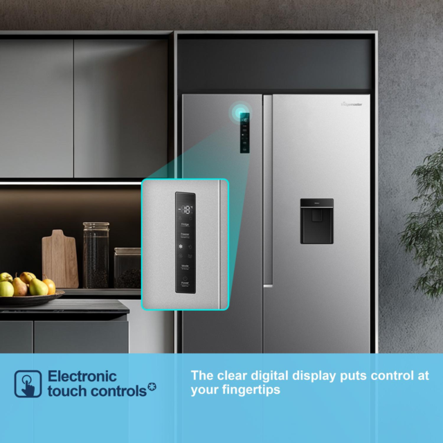 Fridgemaster MS91558DES 541L 60/40 Silver Fridge Freezer