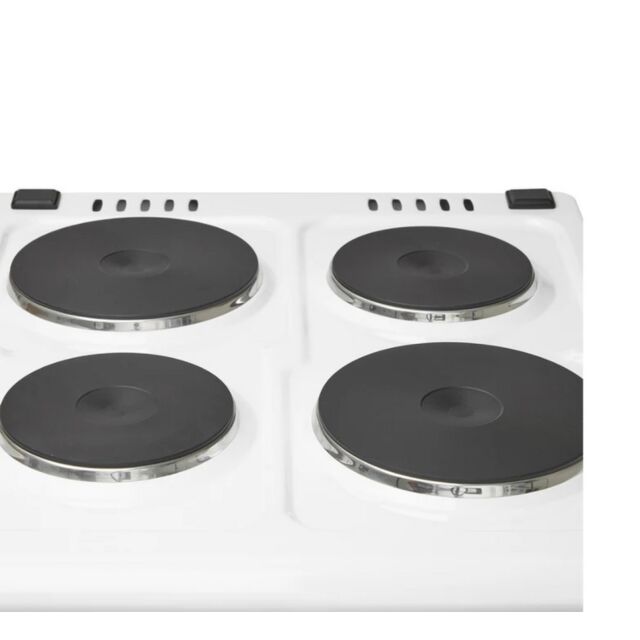 HADEN HES051W 50cm Single Oven Electric Cooker with Sealed Plate Hob - White