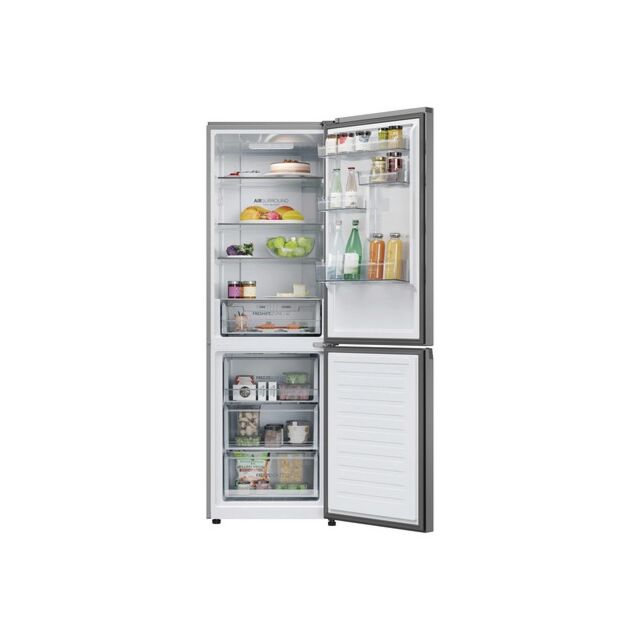 Haier HDPR3618DNPK 2D 60 Serie 3 HDPR3618DNPK 355L Total No Frost Fridge Freezer - Stainless Steel
