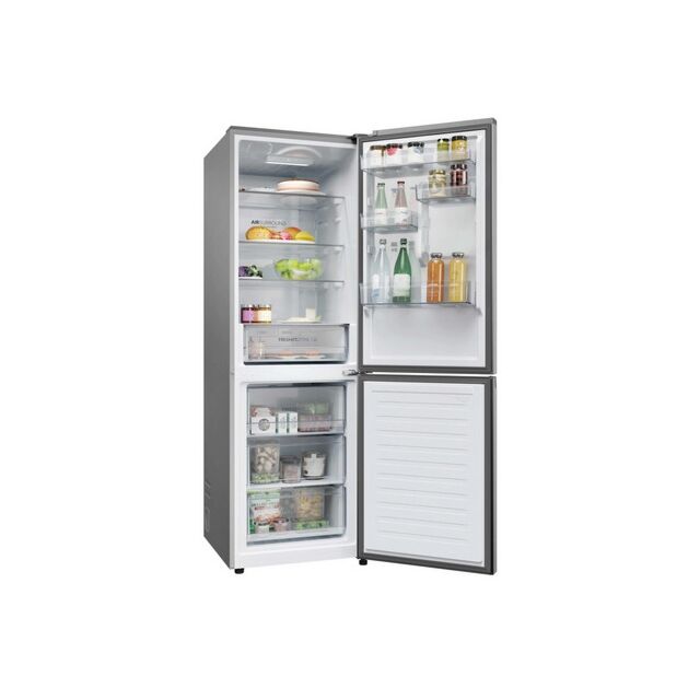 Haier HDPR3618DNPK 2D 60 Serie 3 HDPR3618DNPK 355L Total No Frost Fridge Freezer - Stainless Steel