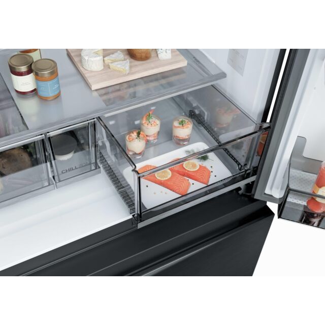 Haier HFR59F18CWMB French Door Style Fridge Freezer - Black