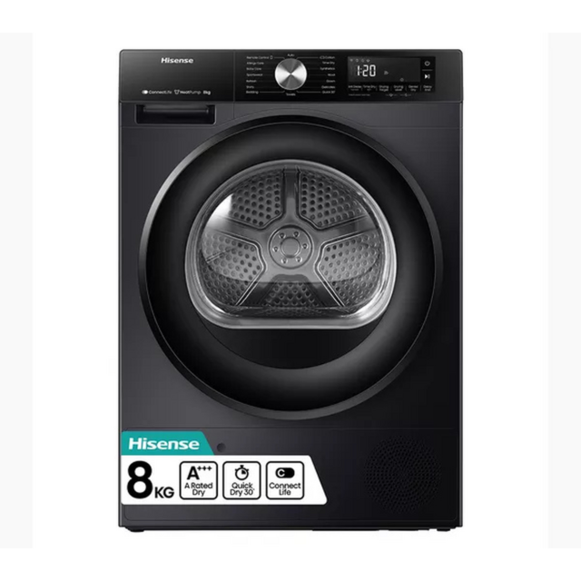 Hisense DH3S802BB3 8kg Heat Pump WiFi Tumble Dryer