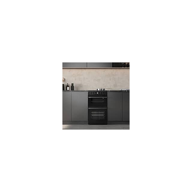 Hisense HDCEC5C10B 50cm Double Oven Electric Cooker with Ceramic Hob - Black