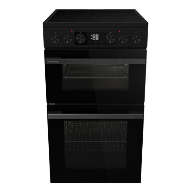 Hisense HDCEC5C10B Double Oven Electric Cooker 50cm Black