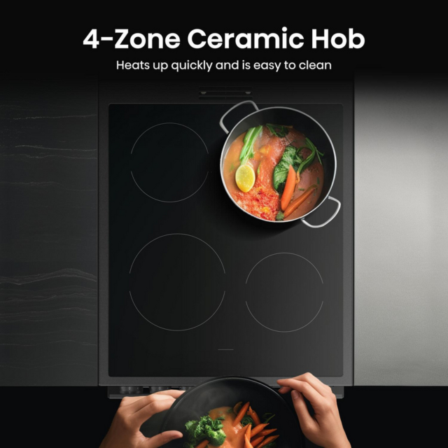 Hisense HDCEC5C10B Double Oven Electric Cooker 50cm Black