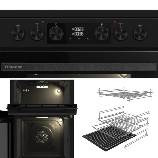 Hisense HDCEC5C10B Double Oven Electric Cooker 50cm Black