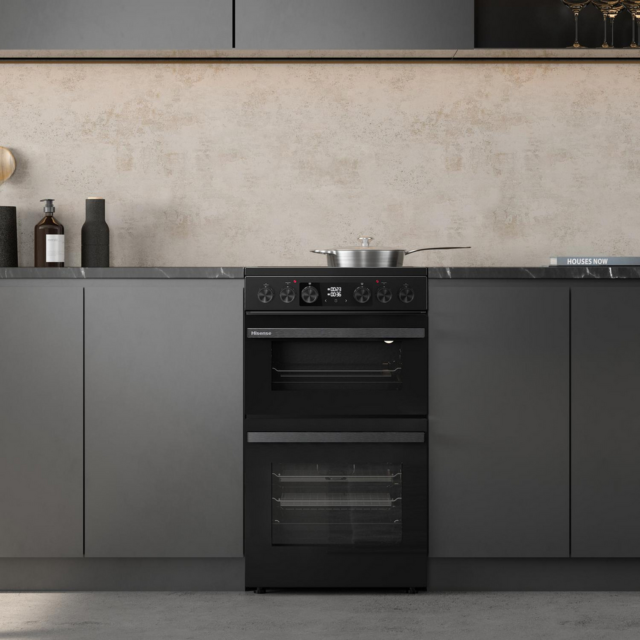 Hisense HDCEC5C10B Double Oven Electric Cooker 50cm Black