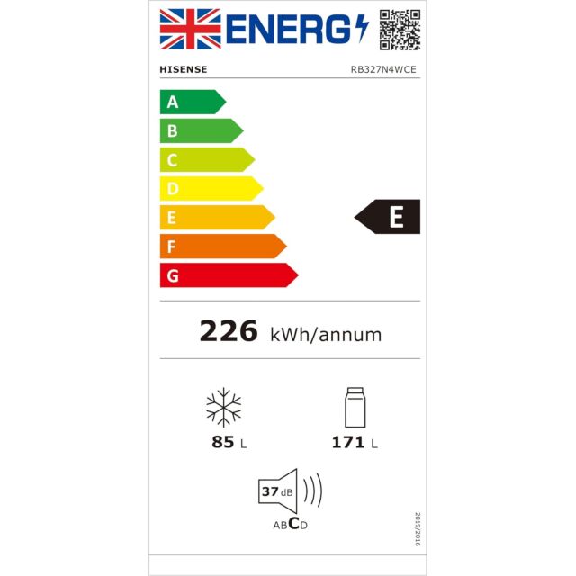 Hisense RB327N4WCE 50/50 Total No Frost Fridge Freezer - Stainless Steel