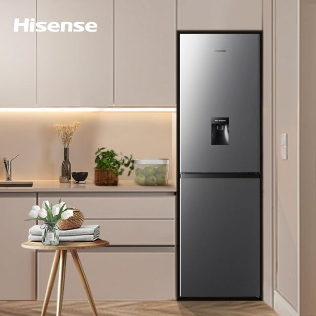 Hisense RB327N4WCE 50/50 Total No Frost Fridge Freezer - Stainless Steel