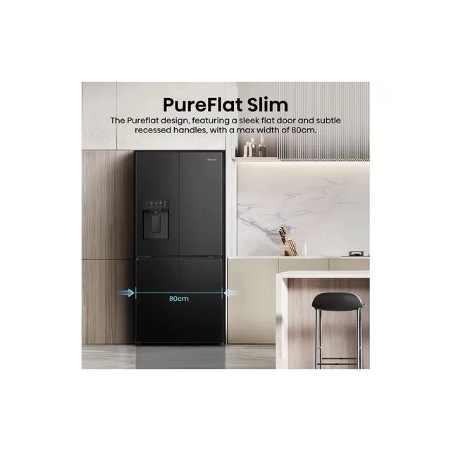 Hisense RQ5P470SYFD Total No Frost American Fridge Freezer - Black