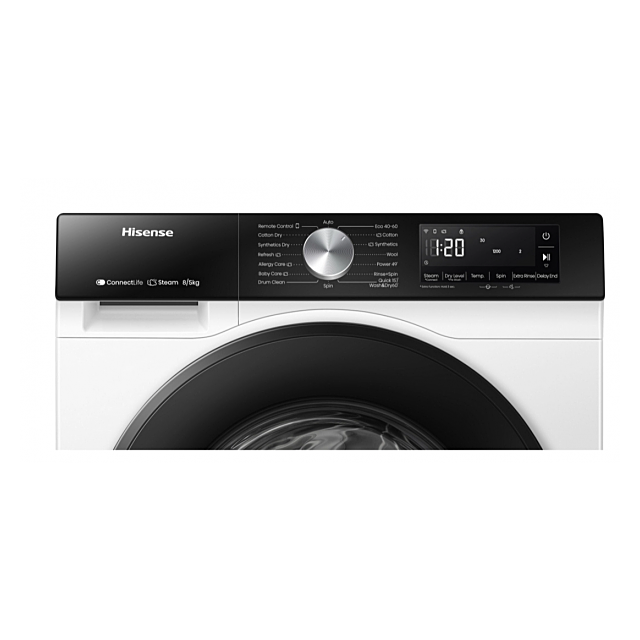 Hisense WD3S8043BW3 WiFi-enabled 8kg/5kg 1400 Spin Washer Dryer - White