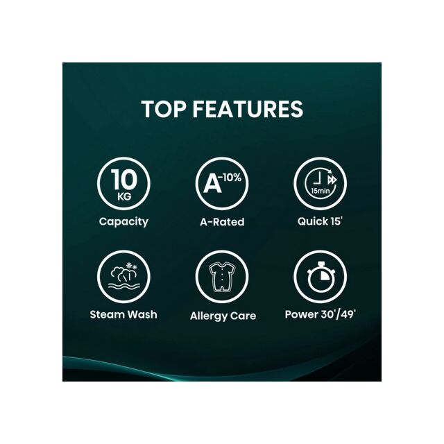 Hisense WF1Q1041BW 10kg 1400 Spin, Steam Washing Machine - White