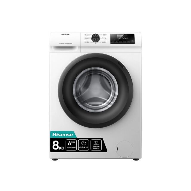 Hisense WF1Q8041BW 8kg 1400 Spin, Steam Washing Machine - White