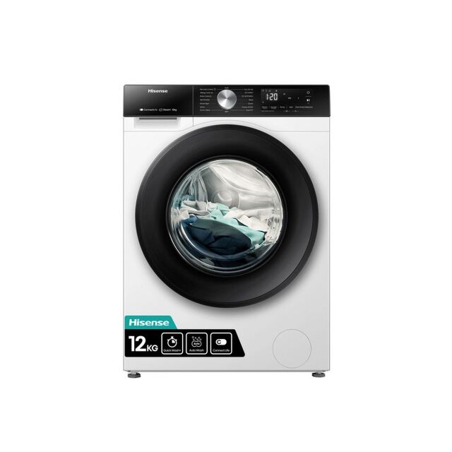 Hisense WF3S1243BW3 12kg 1400 Spin, Steam Washing Machine - White