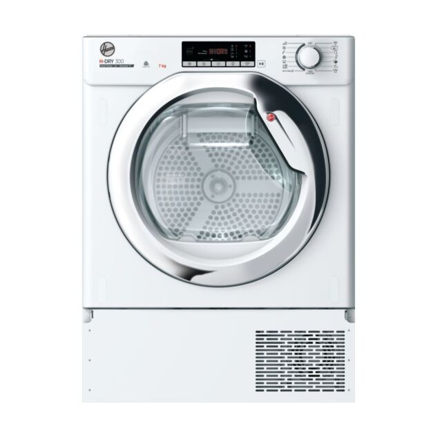 Hoover BHTDH7A1TCE Heat Pump Tumble Dryer 7Kg, White With Chrome Door