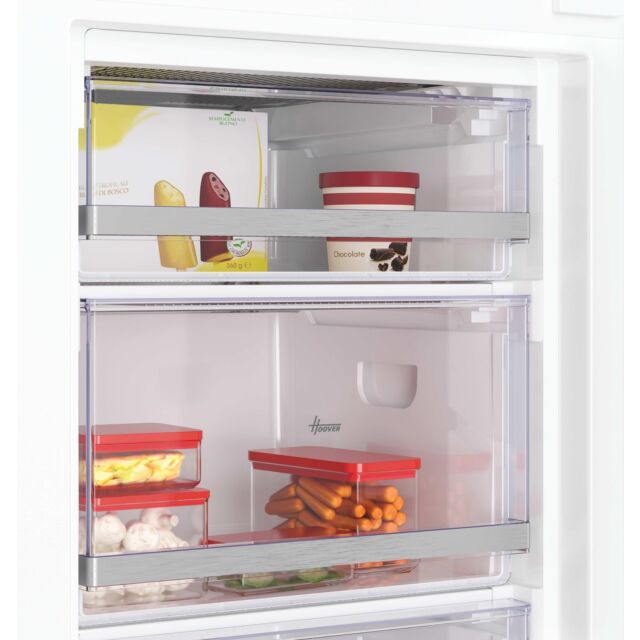 Hoover HOUS518EWK Integrated Tall Freezer, 177Cm With Silver Trim