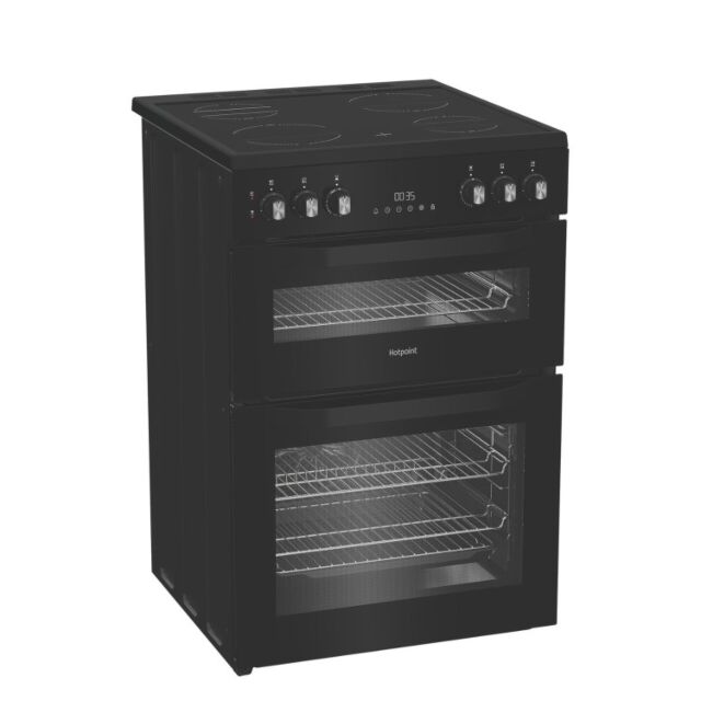 Hotpoint 60cm Freestanding Electric Double Cooker with Multiflow
