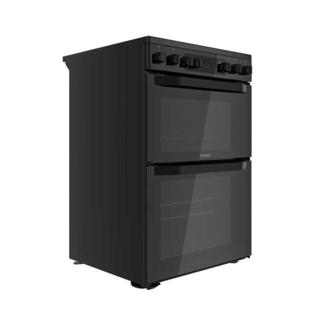 Hotpoint HDEU67V9C2B/UK 60cm Double Oven Electric Cooker with Ceramic Hob - Black