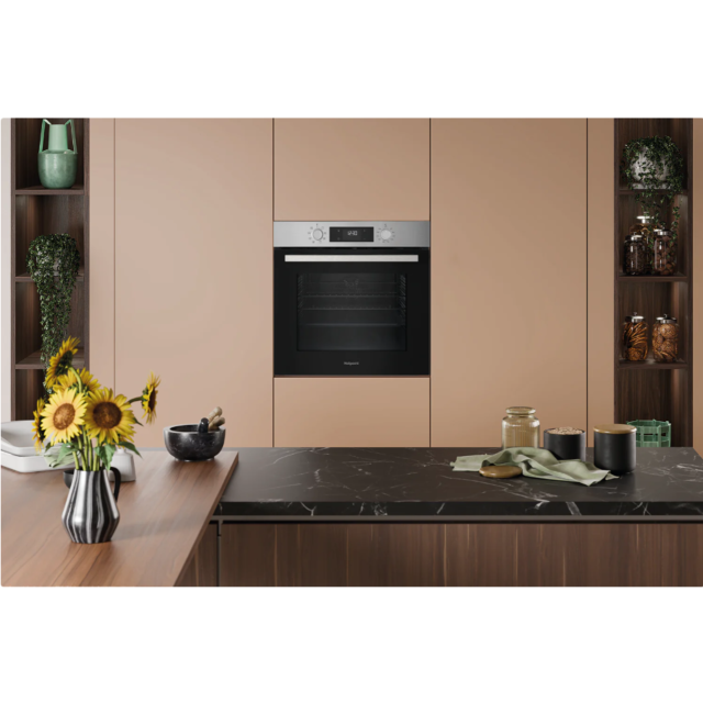 Hotpoint HOM255CXUK Class 2 Single Fan Oven - Catalytic Liners - Multifunction 5 - 71L With 2 Dial,