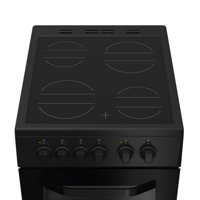 Hotpoint HTE5VCB Double Oven Electric Cooker 50cm Black
